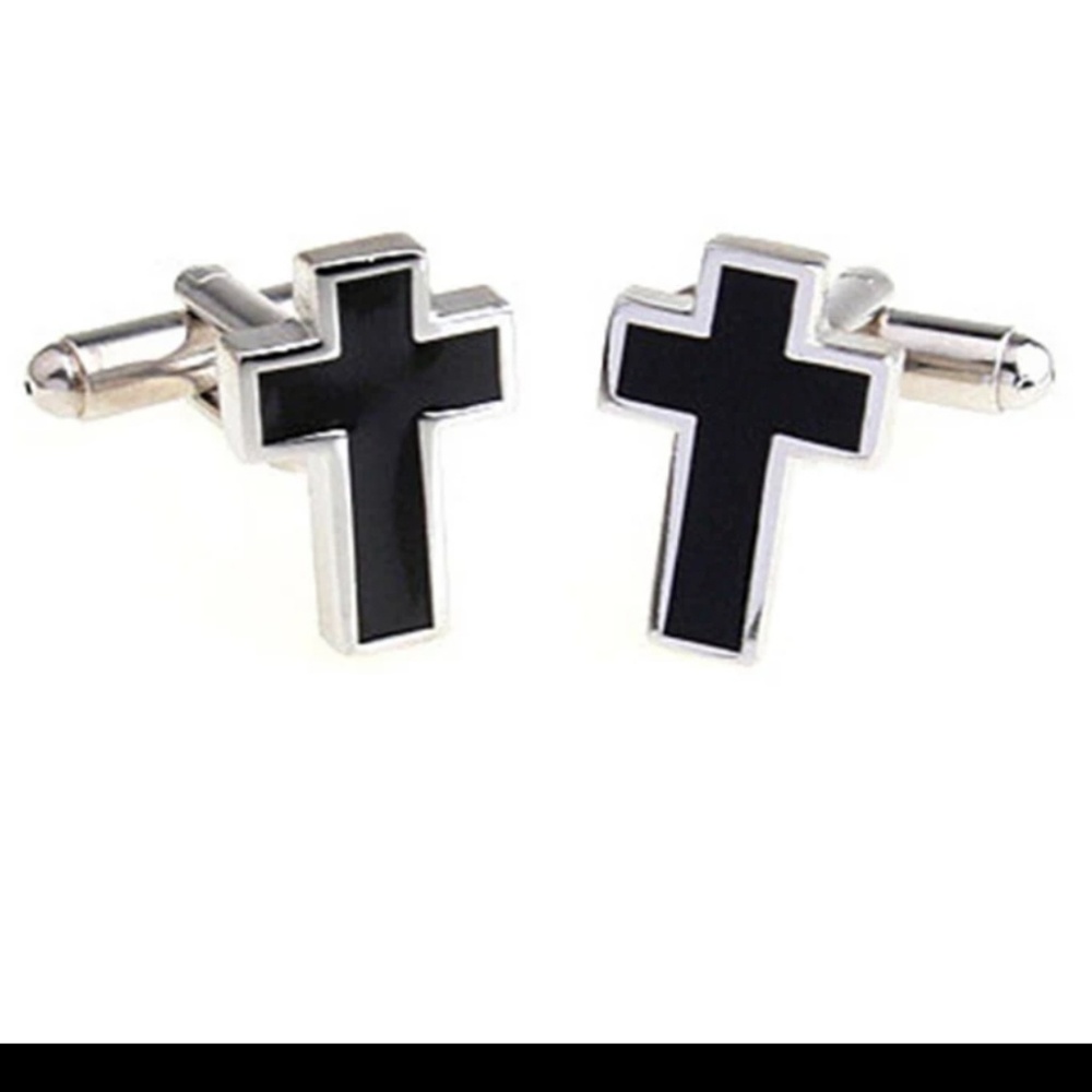 Stainless Steel Cross Cuff Links